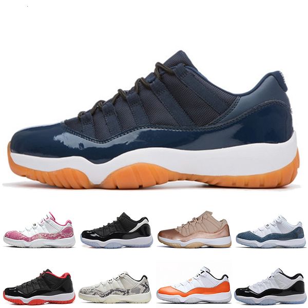 

2019 new 11 navy gum blue pink snakeskin men basketball shoes low bred concord georgetown space jam 11s mens women sports designer sneakers