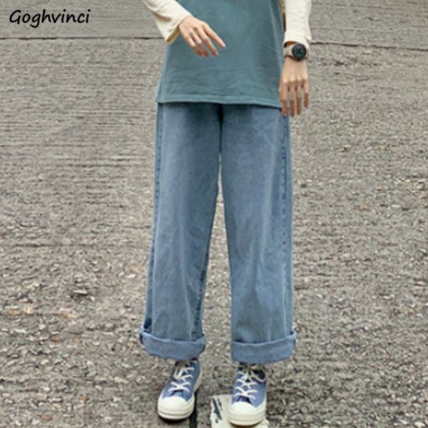 

jeans women spring straight long denim pants high-waist loose 2xl streetwear vintage bf all-match trendy washed chic new, Blue