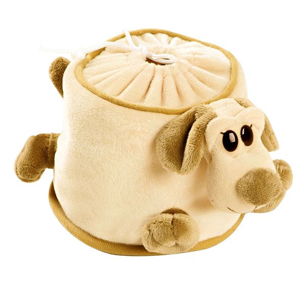 

circular tissue box car tissue holder case with cute doggie (khaki