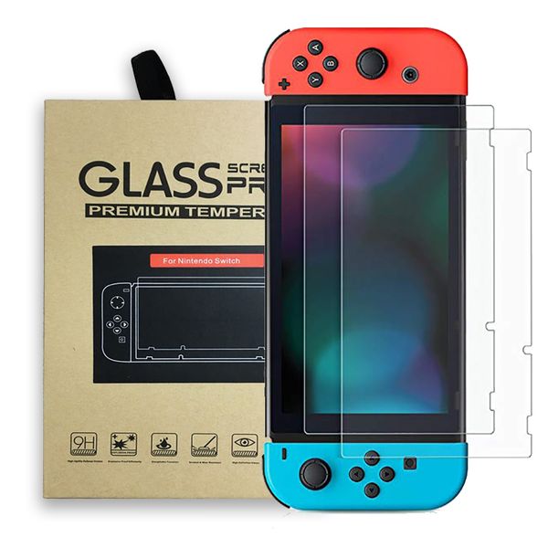 

For Nintendo Switch Tempered Glass Screen Protector Film 2.5D 9H Premium 2 Pack With Retail Package