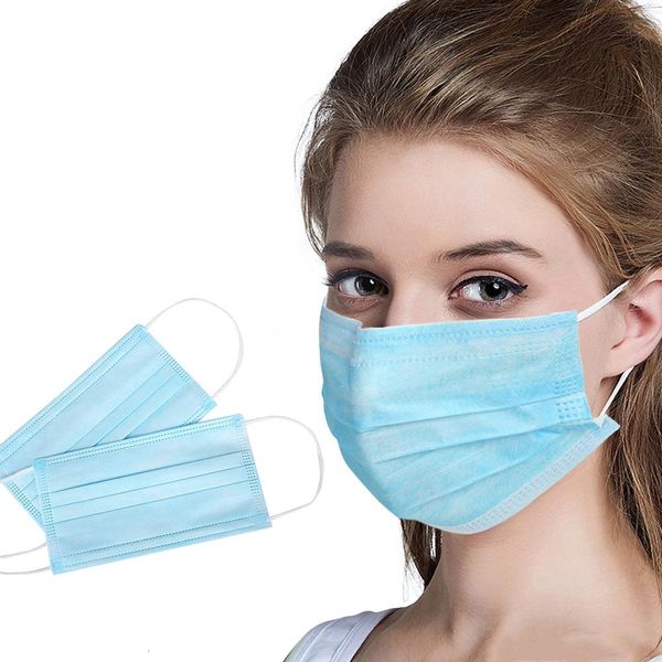 

dhl ship non woven face3 layers earloop mask dust face masks mouth erwhite blue 3zyr