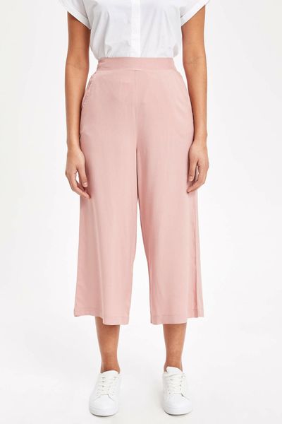 

defacto woman summer spring wide-leg pants pink black color women loose pants casual bottoms female trousers-k7379az19sm, Black;white