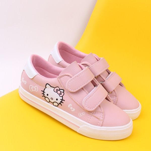 

spring children girls kitty cat shoes girls princess sneakers kids casual cartoon shoes for leather single, Black;red