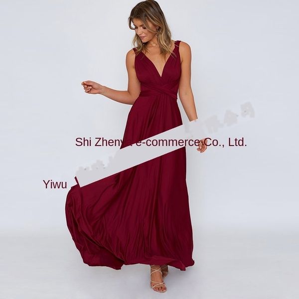 

womens designer fashion dresslow price elegant sleeveless backless variety of lace-up dress, Black;gray