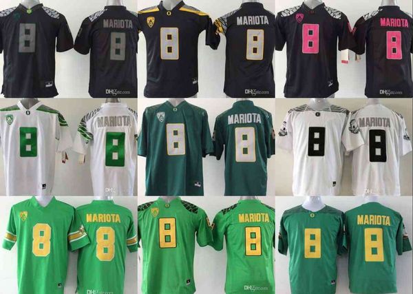 

2019 ncaa 8 marcus mariota jersey college oregon ducks football jerseys green black yellow white jersey s-3xl