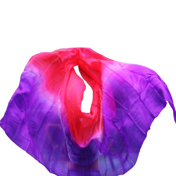 

100% silk belly dance veil dance veil shawl scarf red+purple color belly practice performance silk veils 250/270*114 cm, Black;red