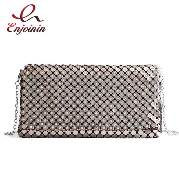 

new style metal material diamond casual ladies party clutch bag chain purse crossbody mini messenger envelope bag handbag purse