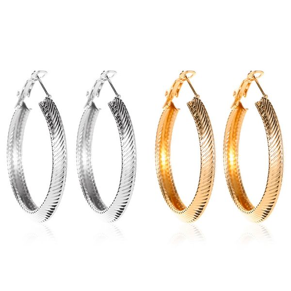 

hoop earrings 40mm 60mm 70mm big smooth circle earrings basketball brincos loop for women jewelry oorbellen, Golden;silver