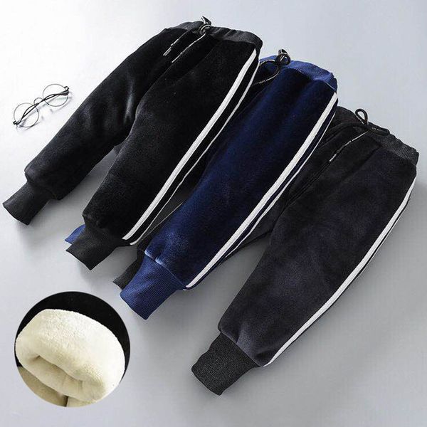 

girls fashion cotton plus velvet padded pants kids boys winter warm pants trousers for children clothes 1-6y, Blue