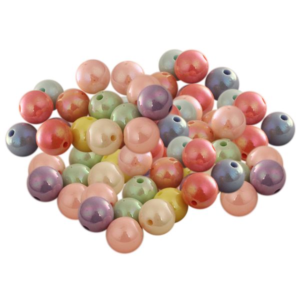 

colorful round acrylic loose beads for jewelry making craft