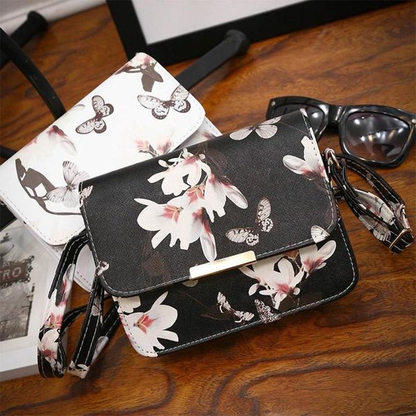 

pinshang women small square shoulder bag butterfly flower pu leather lady crossbody messenger bag