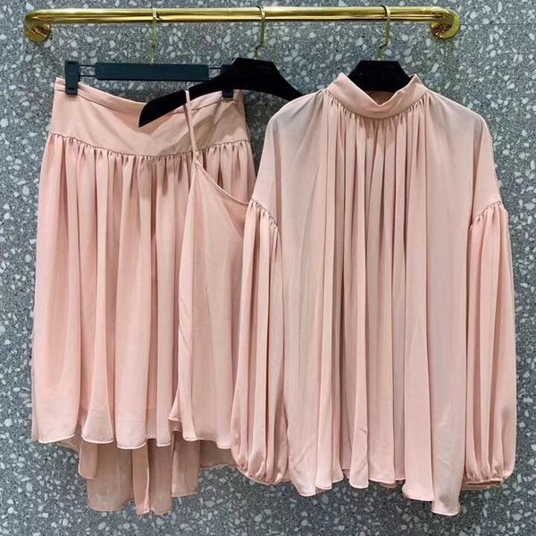 

fashion suits women silk loose blouse shirt + skirt 2 color ddxgz3v 3.14, White