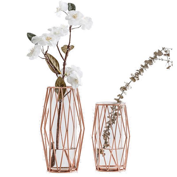 Nordic Metal Light Luxury Vase Glass Hydroponic Plant Container