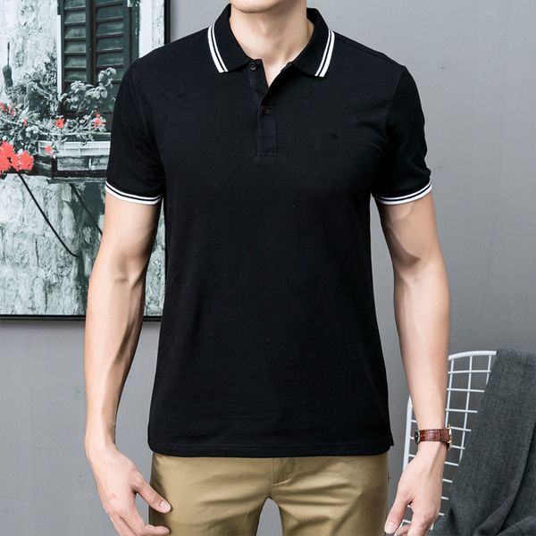 

mens polos t shirt fashion embroidery short sleeves turndown collar tee casual polo shirts ohq2, White;black