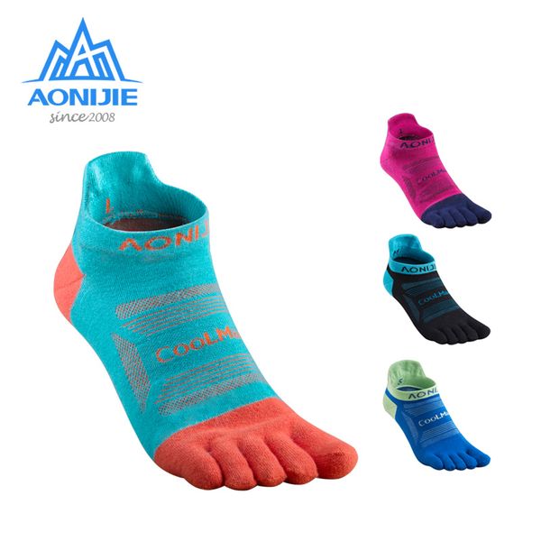 

3 пары aonijie e4801 e4802 ультра run low cut athletic пять toe носки носки четверть toesocks для бега marathon race trail, Black