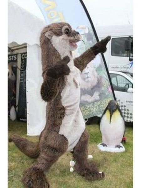 

custom brown otter mascot costume character costume size ing, Red;yellow