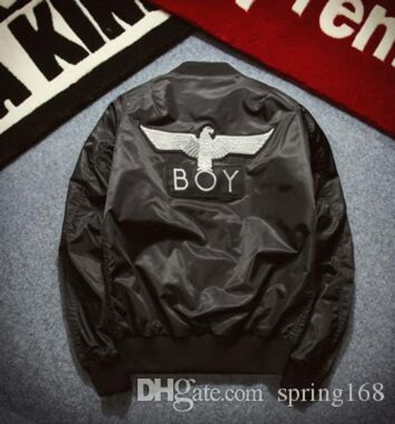 

new spring and autumn men and women casual jacket korean version of tide brand boy embroidered eagle flight jacket collar youth baseball, Black;brown