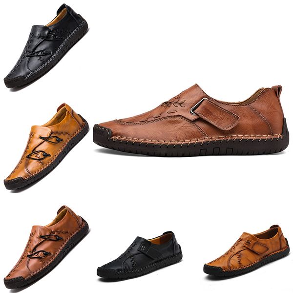 

2020 fashion men's casual leather shoes espadrilles triple black brown khaki breathable outdoor jogging walking shoes main8