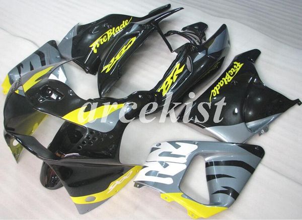 

new abs motorcycle full fairings kits fit for honda cbr900rr 919 1998 1999 cbr919rr 98 99 bodywork set custom yellow gray