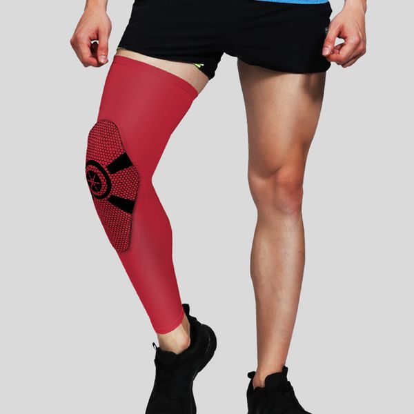 

arthritis leg sports wear compression sleeve longth protect knees volleyball elastic support patella kneecap running anti crash, Black;gray