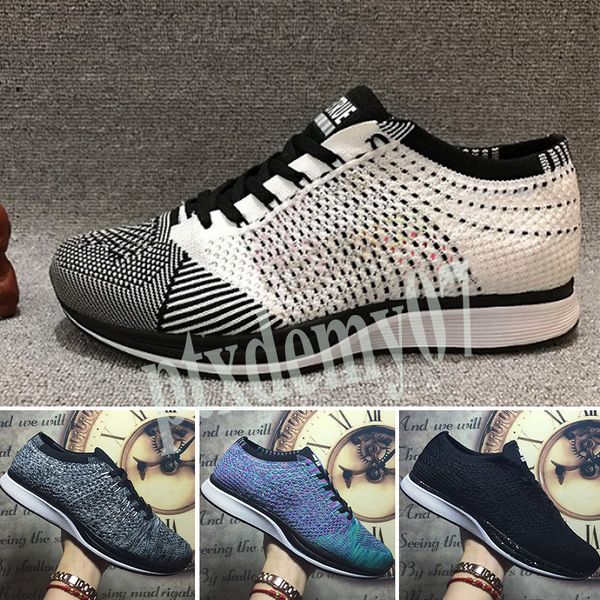 

nike flyknit racer be true бренд скидка 2020 высокое качество оптовая продажа мужчины женщины повседневная гонщик тренер чукка черный красны, Black;brown