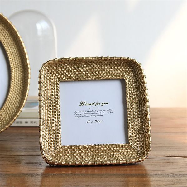 

square creative resin p frame geometric stereo p frame studio study decoration table wedding picture gold silver