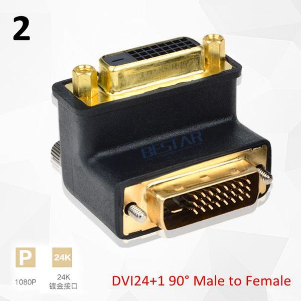 

dvi 24+5 24+1 elbow connector, 90 270 degree right angle dvi to male to male female female video extension adapter