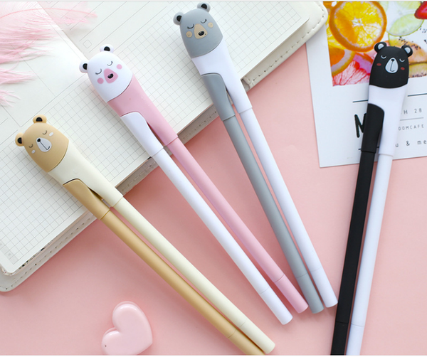 

100pcs/lot wholesale gel pen sell creative lazy person copy pair pens 0.5mm student stationery wruting supplies gp756