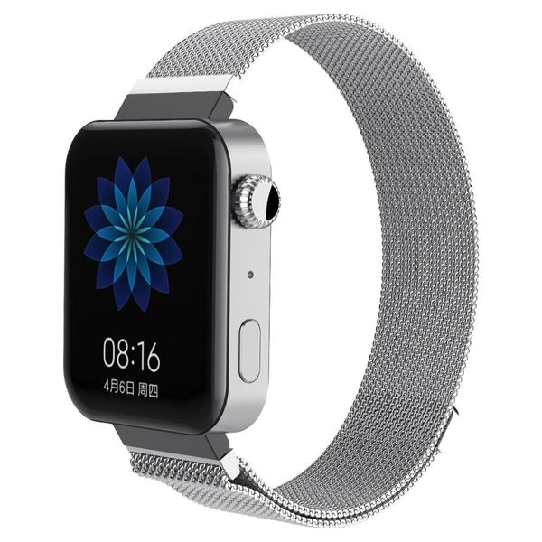 

milanese loop bracelet for smart watch stainless steel link strap magnetic buckle watchband for mi watch accessories, Black;brown