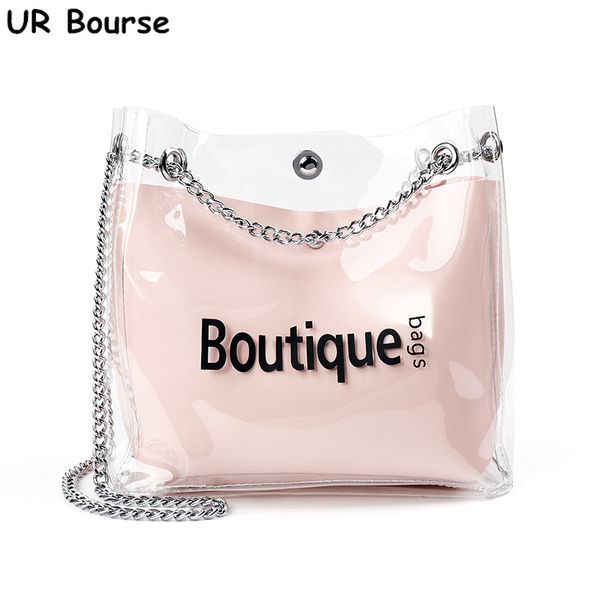

ur bourse good quality women pvc transparent shoulder bag fashion ladies jelly bag female large capacity purse crossbody
