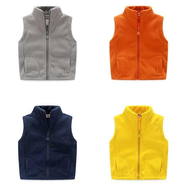 2-12 anni primavera autunno autunno neonato bambino gilet moda tinta unita bambini bambini ragazzi ragazze gilet dolcevita con cerniera