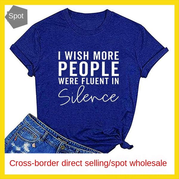 

women's dress i more people letter casual short-sleeved t-shirt women's dress i more people letter casual short-sleeved t-shirt, White