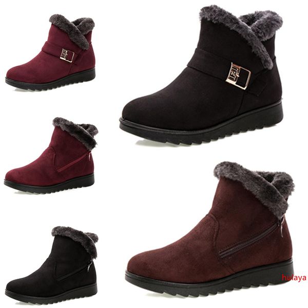 

non-brand fashion winter women boots triple black red brown suede snow ankle boots outdoor comfortable shoes 35-40 style 13