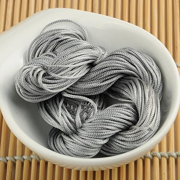 

wituse 11.11 promoti1mm gray macrame rattail chinese knotting nylon beading grey jewelry cord thread high quality, Black;white