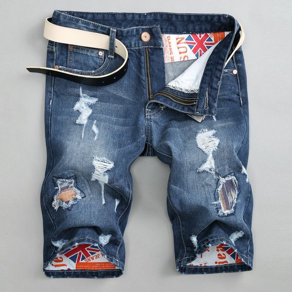 2020 Mens Denim Shorts lavados Broken Rockip Jean Shorts Mens Swag Roupas Streetwear Moda Jeans