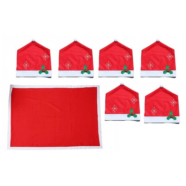 

christmas holiday santa chair hat cover tablecloth christmas party table dinner decoration home decor christmas decorations