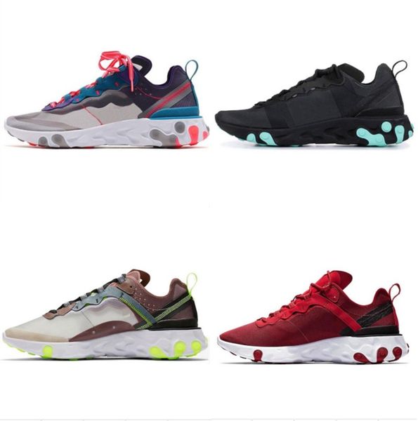 

new quality react element 55 87 undercover mens running shoes triple black white red sail anthracite outdoor sneakers womens sports shoes
