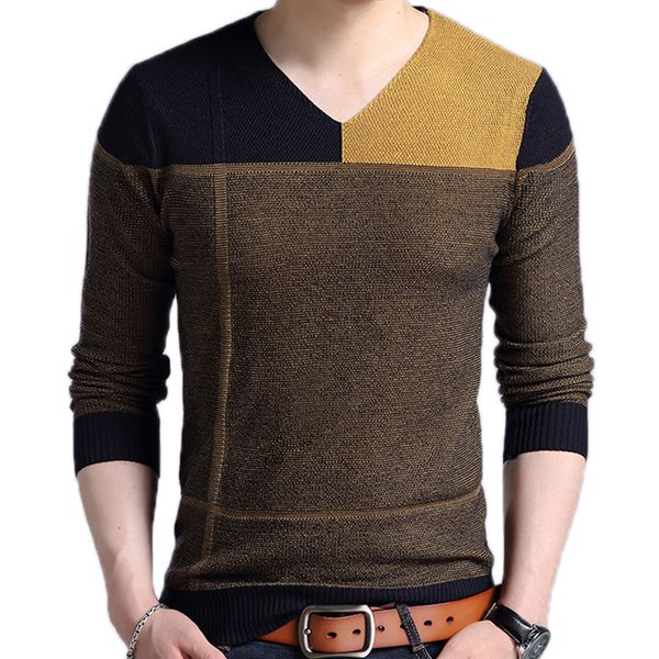 

2019 new designer pullover patchwork men sweater dress jersey knitted sweaters mens wear slim fit knitwear fashion clothing j712, White;black