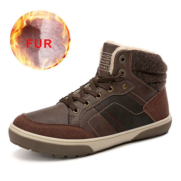 

2019 men boots waterproof casual outdoor plush warm hunting hiking winter boots men snow fashion work 45, Black