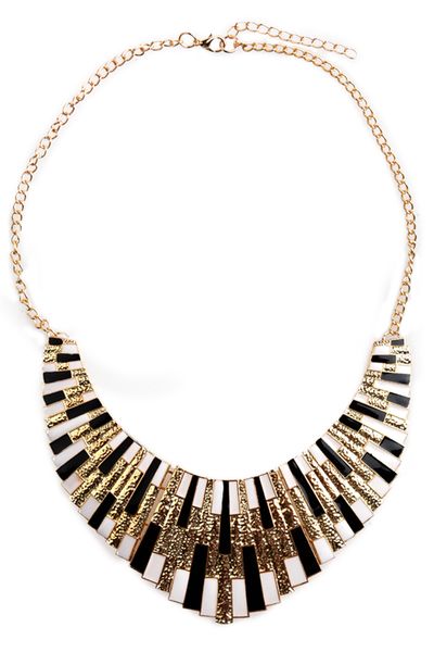 

chain necklace fancy necklace jewelry vintage gold bohemian style woman gift black and white