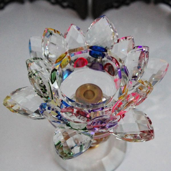 

glass block lotus flower metal candle holders feng shui home decor big tealight candle stand holder candlesticks