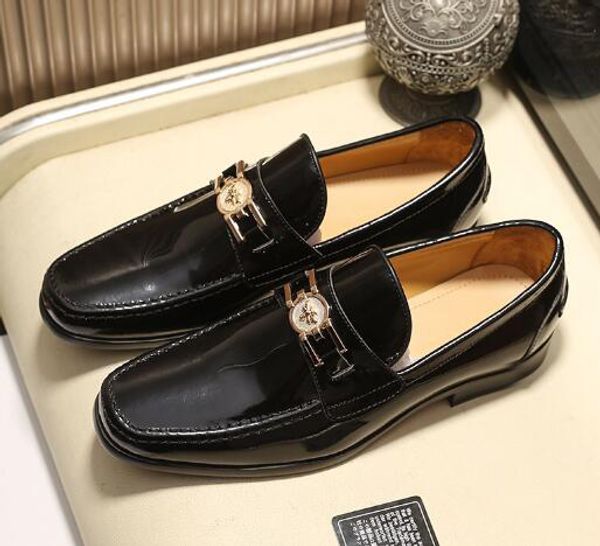 Luxury New Black Bee Mens Formal Business Leather Brand Shoes Dress Wedding Casual Office Italy Gentleman Shoes Size38-45