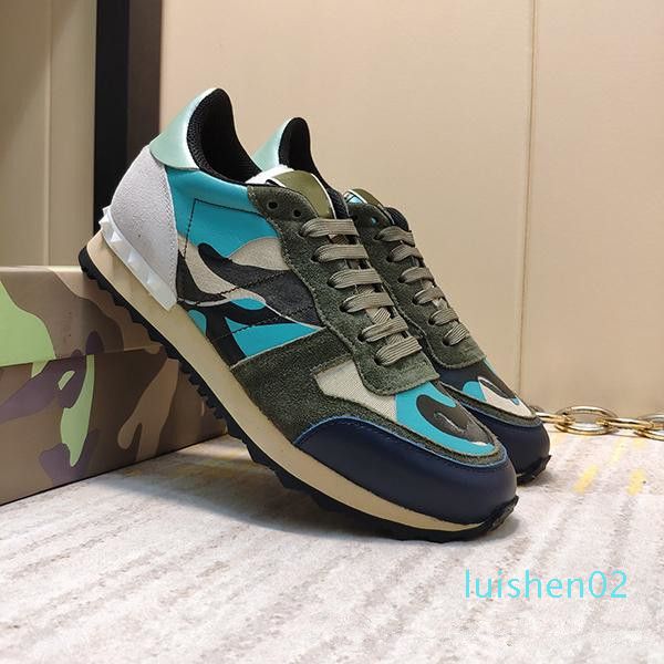 

original box]fashion lover designer rock stud sneaker shoes women,men fashion casual shoes rock runner trainer flats shoes size 36-46 l02, Black