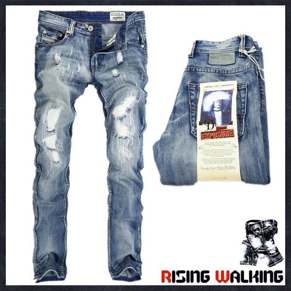 

wholesale italy fashion designer men's jeans brand ripped jeans for men casual business pants
