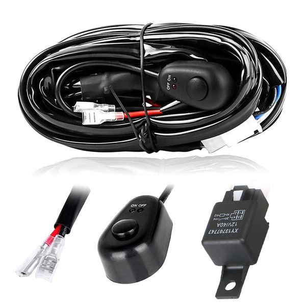 

12v car wires relay harness kit for off-road led driving work light with switch