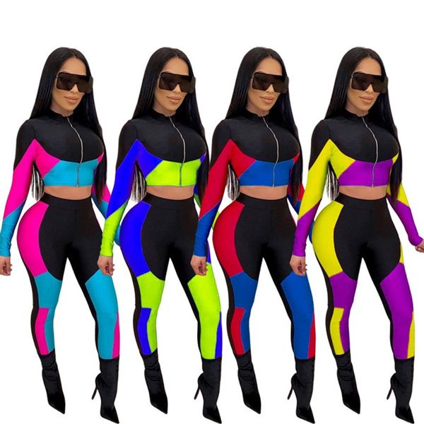 

Плюс размер женские наряды 2 шт. комплект спортивный костюм мода зимнее пальто растениеводство топ + брюки повседневная лоскутное спортивный костюм мода полоса спортивный костюм 2174