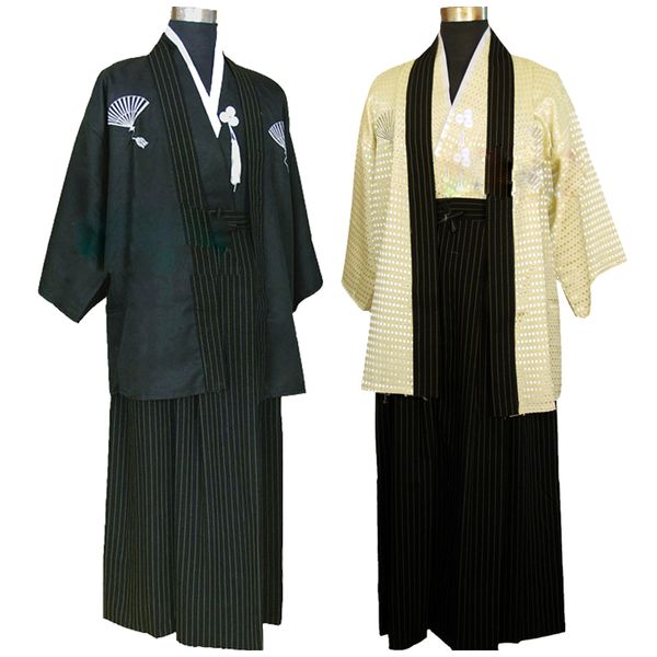 

new models national clothing costumes of traditional japanese samurai men's kimono costumes stage polyester performance adult, Red