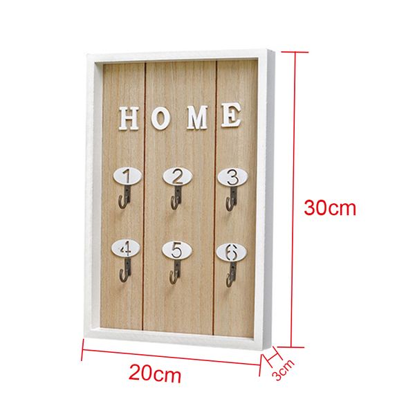2019 Wall Mounted Key Holder Wooden Key Hanger With 6 Hook