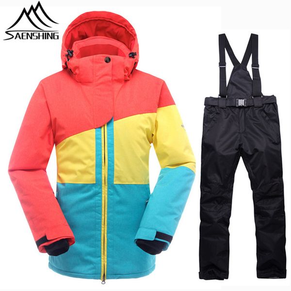 

saenshing snowboarding suits women's ski suit waterproof snowboard jacket ski pant thicken thermal outdoor mountain skiing suit