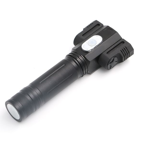 

heat sell new pattern three lamp holder t6 light flashlight outdoors lighting side light adjustable angle charge bring magnetism flashlight